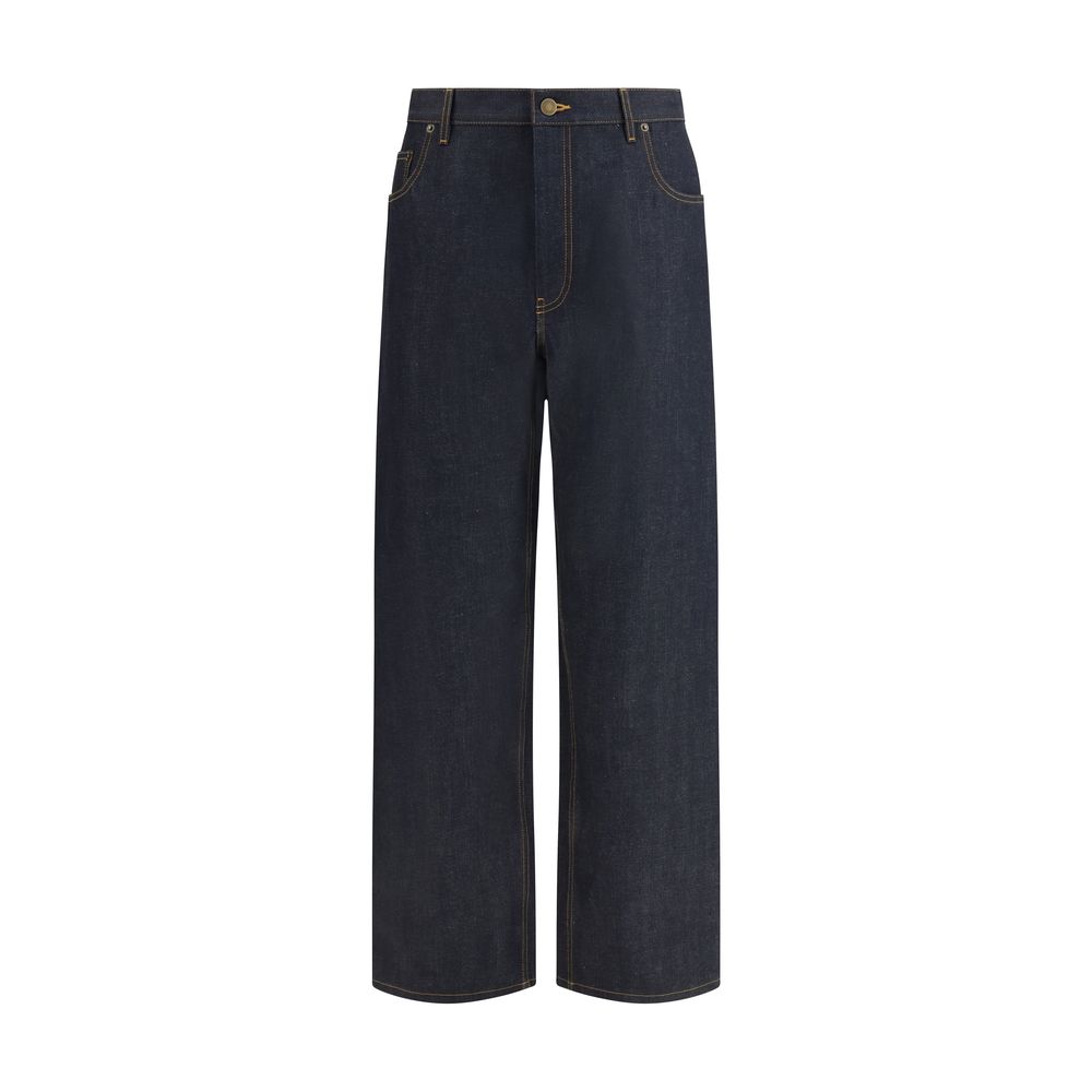 Thom Browne Blue Cotton Relaxed Fit Jeans